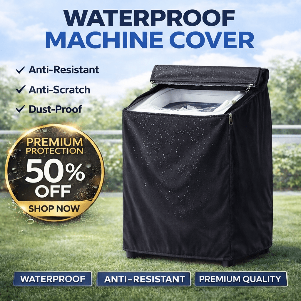 100% Premium Waterproof Washing Machine Cover Black - Urban Monarch