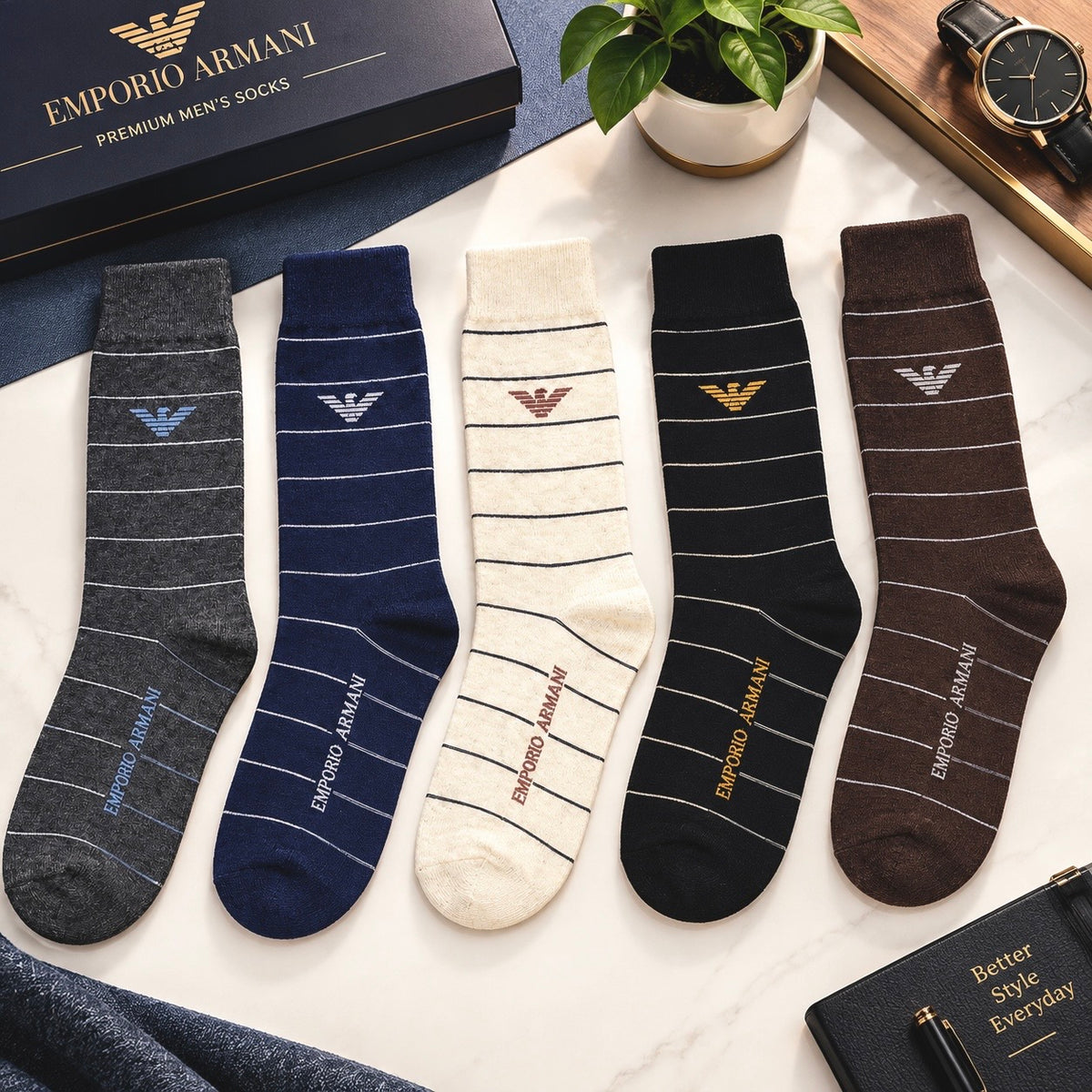 E-A Premium Quality Gift Pack of 5 Socks